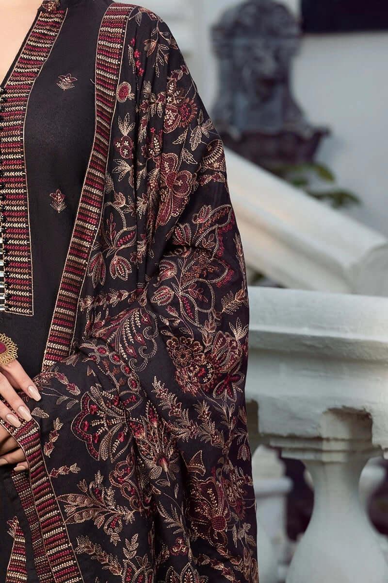 Dhanak-3PC Embroidered Shirt with Dhanak Embroidered Shawl-