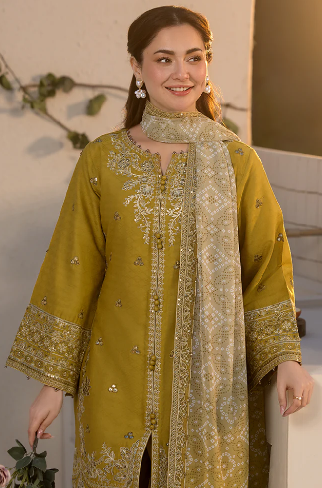 Laam - Winter 3PC Dhanak Embroidered Suit-
