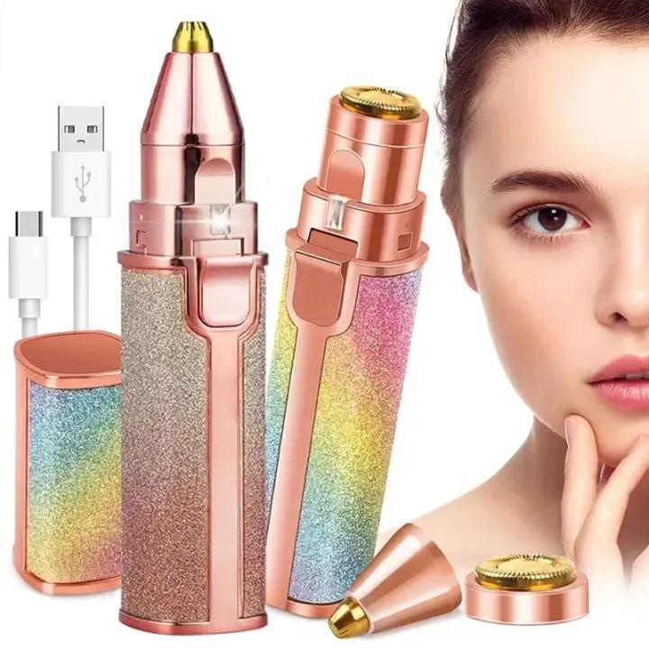 Rechargeable 2-in-1 Eyebrow Trimmer & Shaver for Women