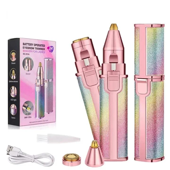Rechargeable 2-in-1 Eyebrow Trimmer & Shaver for Women