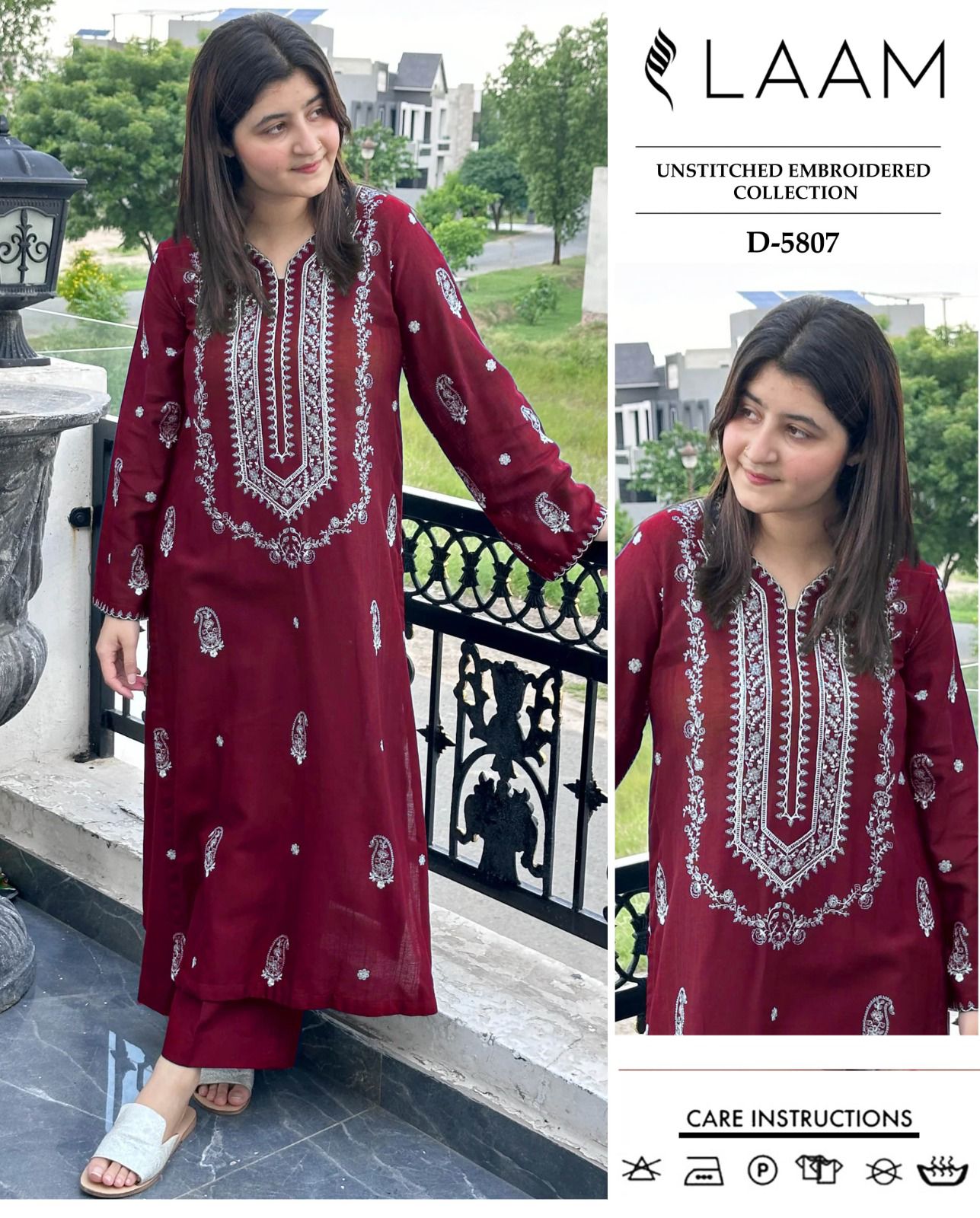 LAAM - 2 PIECE UNSTICED IN DHANAK