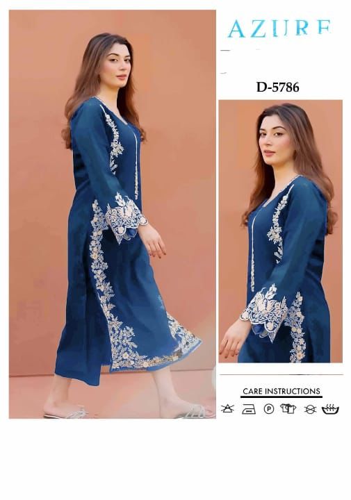 AZURE - 2 PIECE UNSTICED IN DHANAK